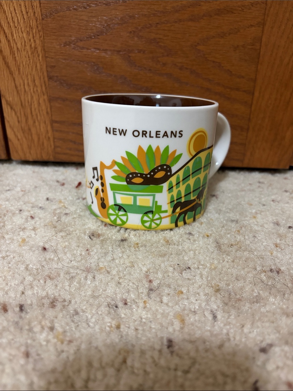 Starbucks New Orleans Ceramic Coffee Mug in Green and Brown
